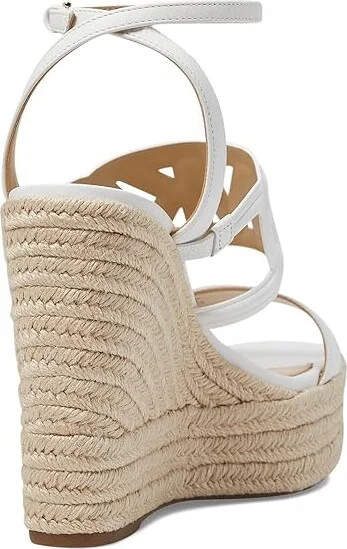 MICHAEL Michael Kors Alma Wedge Espadrille Women's Sandals Optic White : 10 M, Jute/Leather/Rubber - Image 4