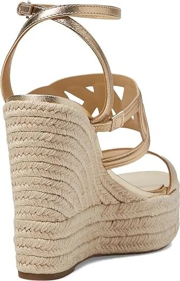 MICHAEL Michael Kors Alma Wedge Espadrille Women's Sandals Pale Gold : 10 M, Jute/Leather/Rubber - Image 4