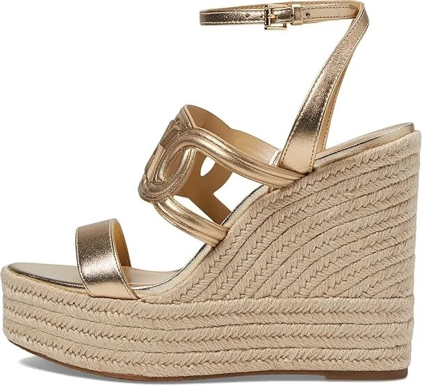MICHAEL Michael Kors Alma Wedge Espadrille Women's Sandals Pale Gold : 10 M, Jute/Leather/Rubber - Image 5