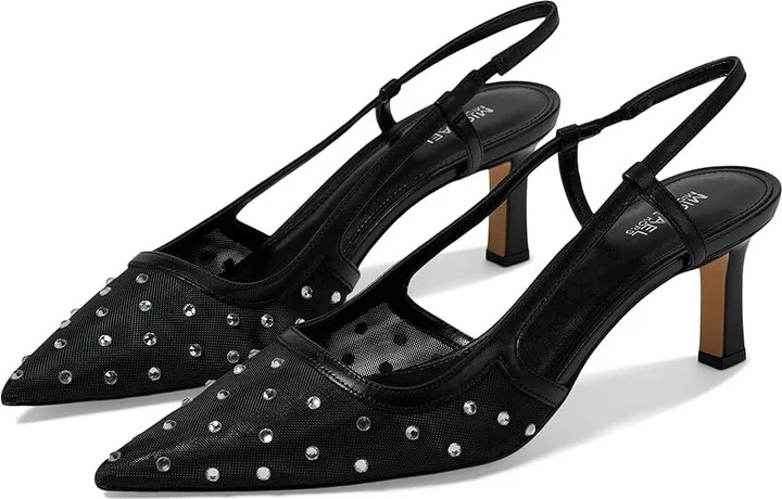 MICHAEL Michael Kors Alora Mid Sling High Women's Heels Black1 : 7.5 M, Synthetic