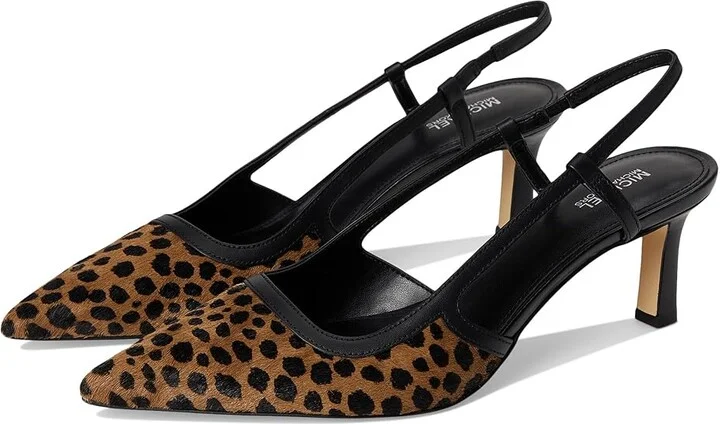 MICHAEL Michael Kors Alora Mid Sling High Women's Heels Husk : 8 M, Synthetic