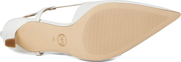 MICHAEL Michael Kors Alora Mid Sling High Women's Heels Optic White 1 : 8.5 M, Synthetic - Image 3