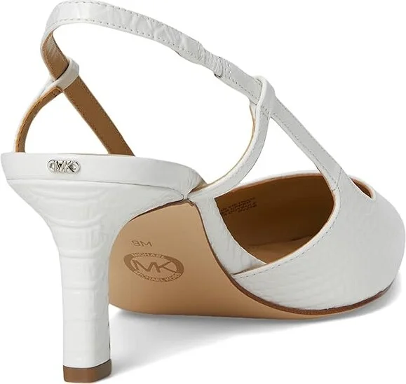 MICHAEL Michael Kors Alora Mid Sling High Women's Heels Optic White 1 : 8.5 M, Synthetic - Image 4