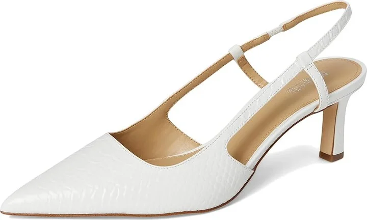 MICHAEL Michael Kors Alora Mid Sling High Women's Heels Optic White 1 : 8.5 M, Synthetic - Image 5