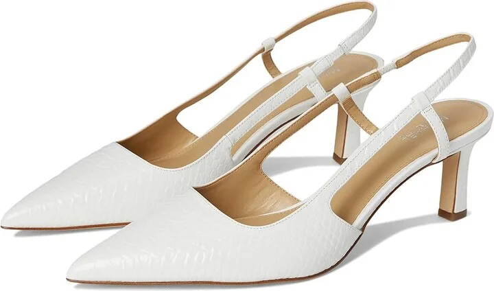 MICHAEL Michael Kors Alora Mid Sling High Women's Heels Optic White 1 : 8.5 M, Synthetic