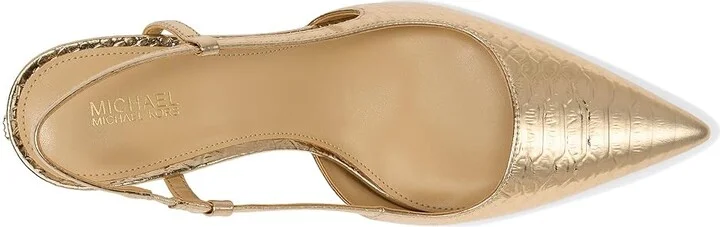 MICHAEL Michael Kors Alora Mid Sling High Women's Heels Pale Gold : 6.5 M, Synthetic - Image 2