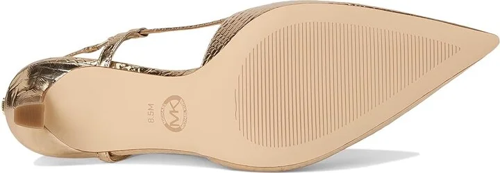 MICHAEL Michael Kors Alora Mid Sling High Women's Heels Pale Gold : 6.5 M, Synthetic - Image 3