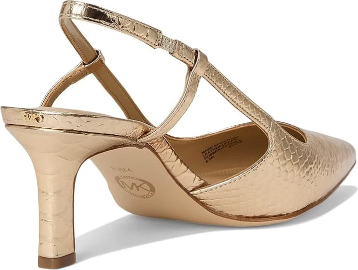 MICHAEL Michael Kors Alora Mid Sling High Women's Heels Pale Gold : 6.5 M, Synthetic - Image 4