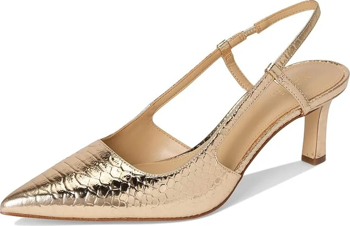 MICHAEL Michael Kors Alora Mid Sling High Women's Heels Pale Gold : 6.5 M, Synthetic - Image 5