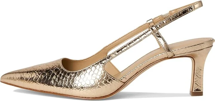 MICHAEL Michael Kors Alora Mid Sling High Women's Heels Pale Gold : 6.5 M, Synthetic - Image 6