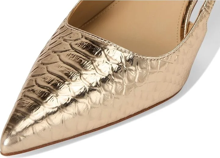 MICHAEL Michael Kors Alora Mid Sling High Women's Heels Pale Gold : 6.5 M, Synthetic - Image 7
