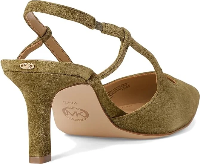 MICHAEL Michael Kors Alora Mid Sling High Women's Heels Safari Green : 10 M, Synthetic - Image 4