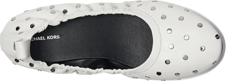 MICHAEL Michael Kors Amy Ballet Women's Shoes Optic White : 8.5 M, Leather/Rubber - Image 2