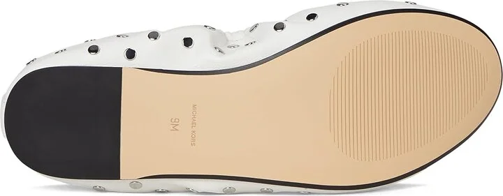 MICHAEL Michael Kors Amy Ballet Women's Shoes Optic White : 8.5 M, Leather/Rubber - Image 3
