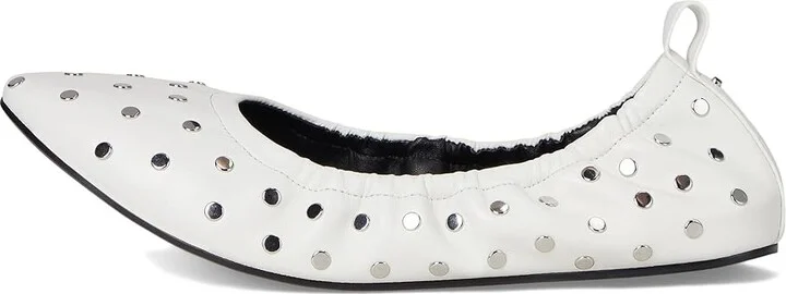 MICHAEL Michael Kors Amy Ballet Women's Shoes Optic White : 8.5 M, Leather/Rubber - Image 6