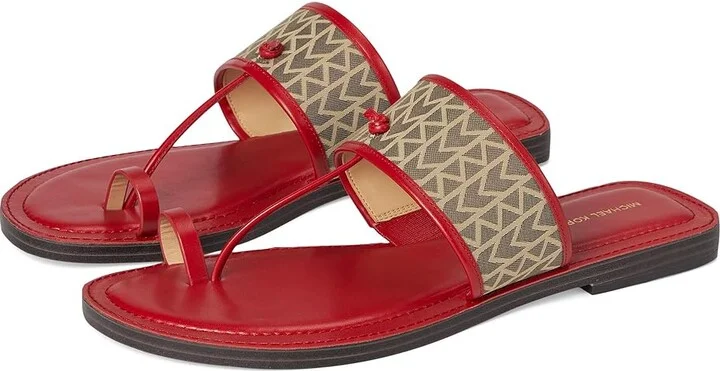 MICHAEL Michael Kors Ashtin Sandals Women's Sandals Crimson : 6.5 M, Leather