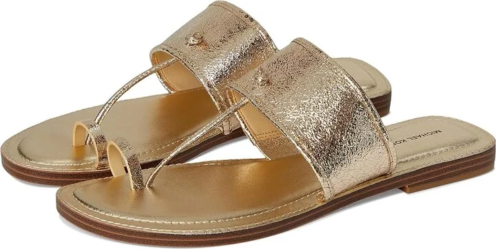 MICHAEL Michael Kors Ashtin Sandals Women's Sandals Pale Gold : 6.5 M, Leather