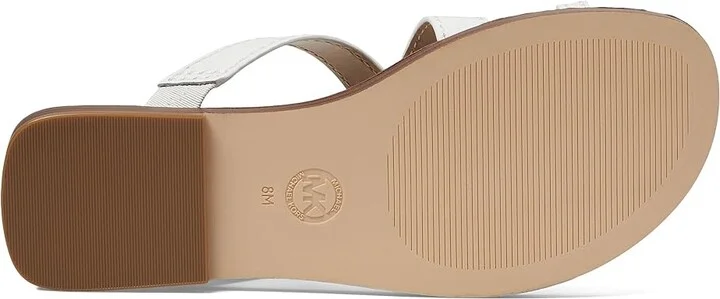 MICHAEL Michael Kors Ashton Flat Thong Women's Sandals Optic White : 7 M, Leather/Rubber - Image 3