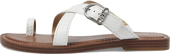 MICHAEL Michael Kors Ashton Flat Thong Women's Sandals Optic White : 7 M, Leather/Rubber - Image 5