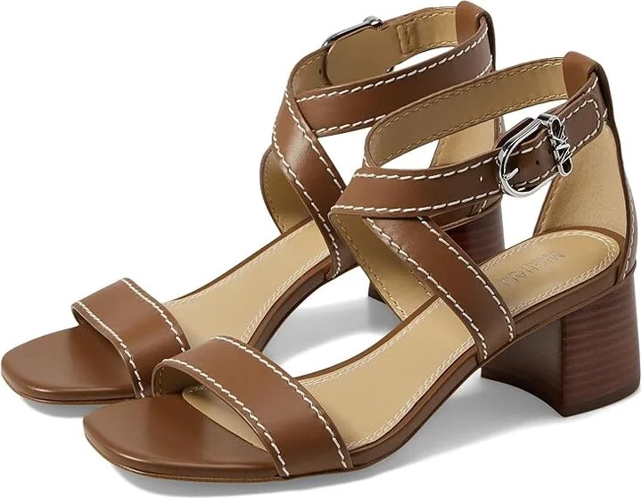 MICHAEL Michael Kors Ashton Mid Sandal Women's Sandals Luggage : 8 M, Leather