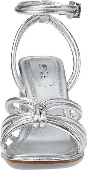 MICHAEL Michael Kors Astra Sandal Women's Sandals Silver : 8.5 M, Leather/Rubber - Image 2
