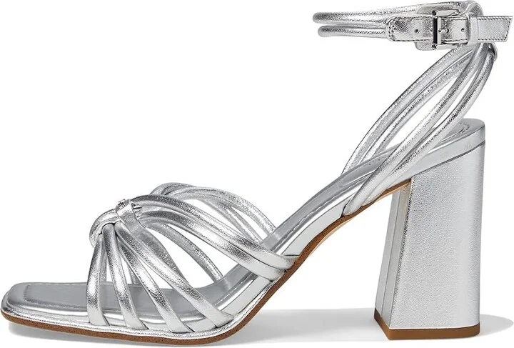 MICHAEL Michael Kors Astra Sandal Women's Sandals Silver : 8.5 M, Leather/Rubber - Image 5