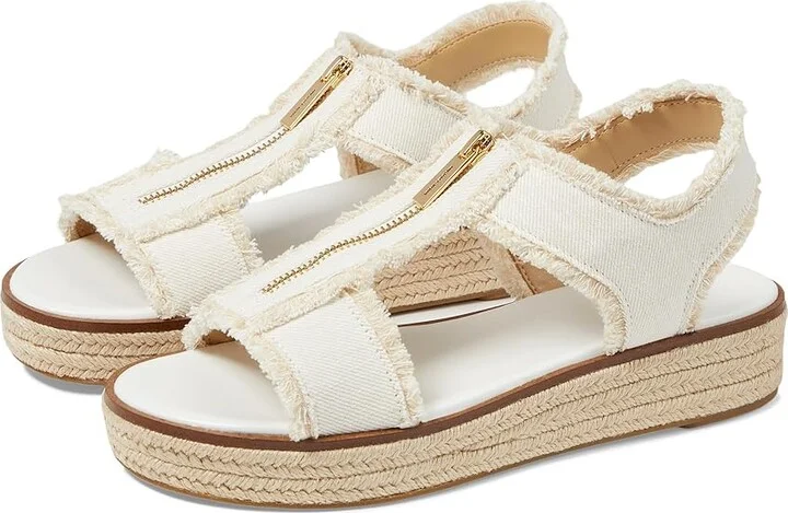 MICHAEL Michael Kors Berkley Espadrille Women's Sandals Optic White : 9 M, Leather