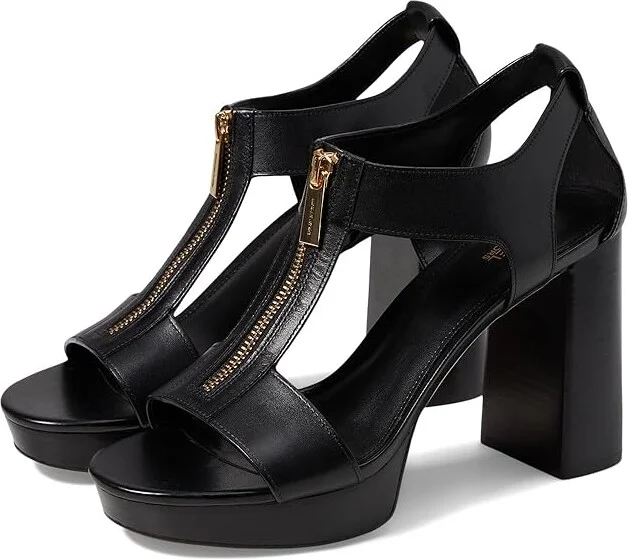 MICHAEL Michael Kors Berkley Mid Sandal Women's Sandals Black : 5.5 M, Leather