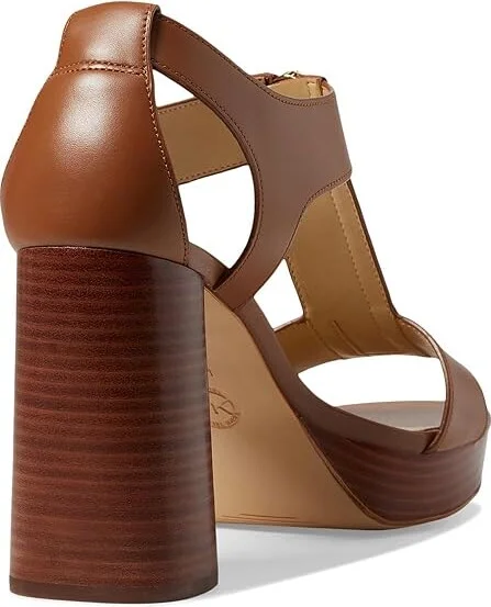 MICHAEL Michael Kors Berkley Mid Sandal Women's Sandals Luggage : 8 M, Leather - Image 4