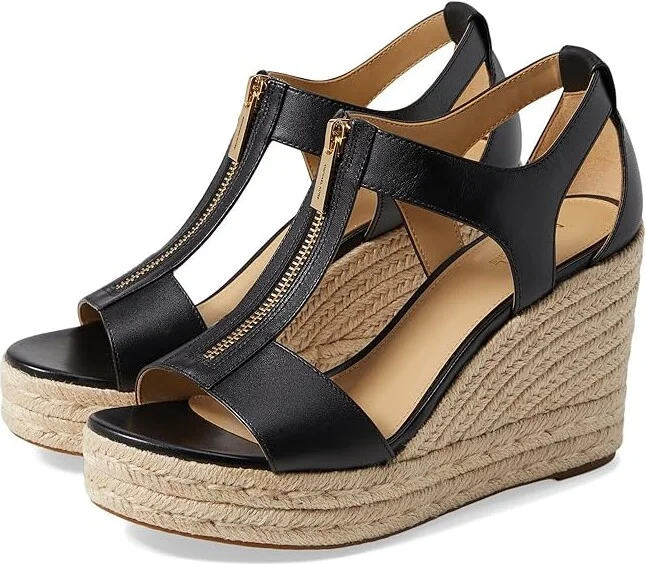 MICHAEL Michael Kors Berkley Mid Wedge Women's Shoes Black : 9.5 M, Synthetic