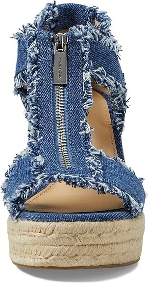 MICHAEL Michael Kors Berkley Mid Wedge Women's Shoes Denim : 5.5 M, Synthetic - Image 2