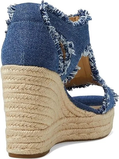 MICHAEL Michael Kors Berkley Mid Wedge Women's Shoes Denim : 5.5 M, Synthetic - Image 4