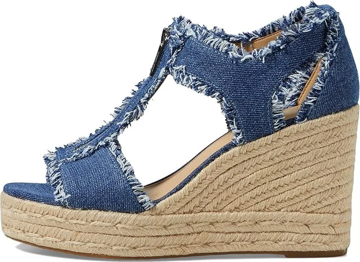 MICHAEL Michael Kors Berkley Mid Wedge Women's Shoes Denim : 5.5 M, Synthetic - Image 5