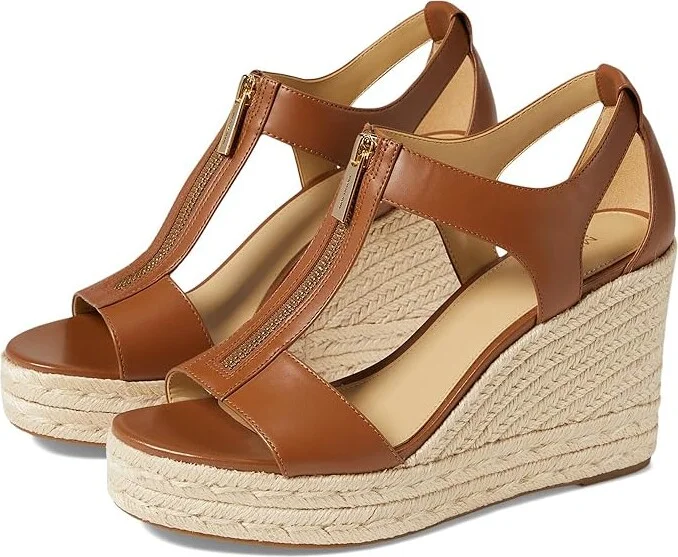 MICHAEL Michael Kors Berkley Mid Wedge Women's Shoes Luggage : 5.5 M, Synthetic