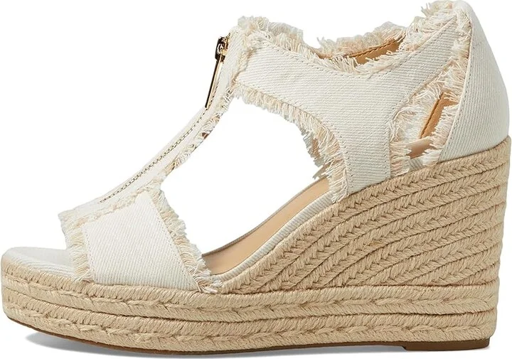 MICHAEL Michael Kors Berkley Mid Wedge Women's Shoes Optic White : 10 M, Synthetic - Image 5