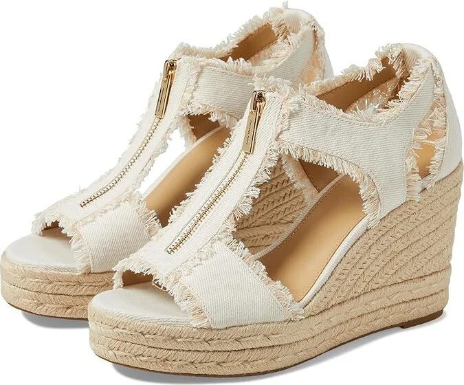 MICHAEL Michael Kors Berkley Mid Wedge Women's Shoes Optic White : 10 M, Synthetic