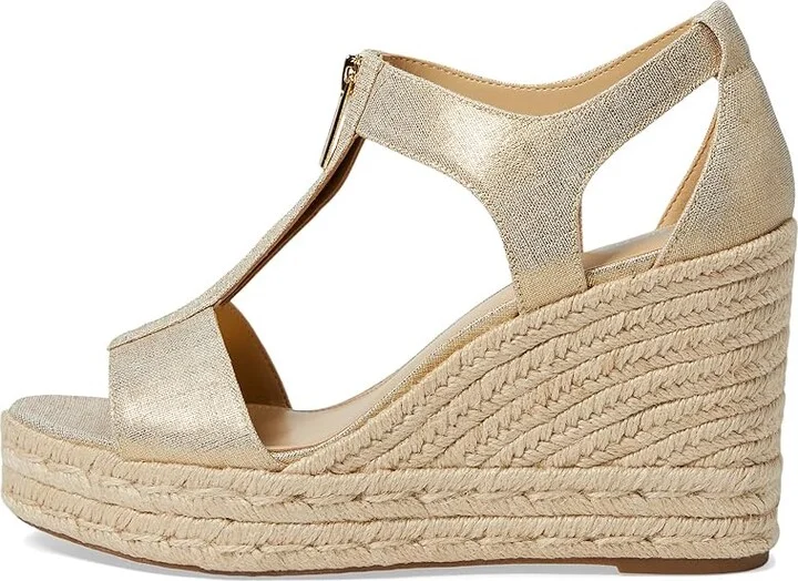 MICHAEL Michael Kors Berkley Mid Wedge Women's Shoes Pale Gold 1 : 9 M, Synthetic - Image 5