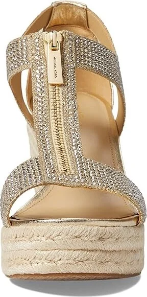 MICHAEL Michael Kors Berkley Mid Wedge Women's Shoes Pale Gold : 10 M, Synthetic - Image 2