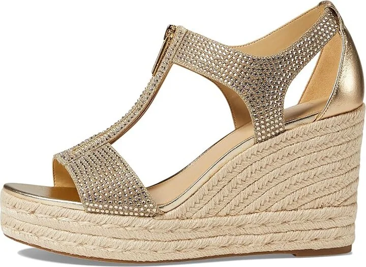 MICHAEL Michael Kors Berkley Mid Wedge Women's Shoes Pale Gold : 10 M, Synthetic - Image 5