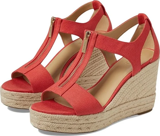 MICHAEL Michael Kors Berkley Mid Wedge Women's Shoes Spiced Coral : 10 M, Synthetic