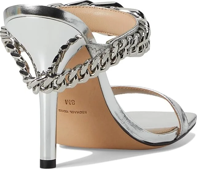 MICHAEL Michael Kors Bianca High Sandal Women's Sandals Silver : 6.5 M, Leather - Image 4
