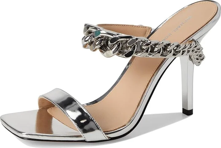 MICHAEL Michael Kors Bianca High Sandal Women's Sandals Silver : 6.5 M, Leather - Image 5
