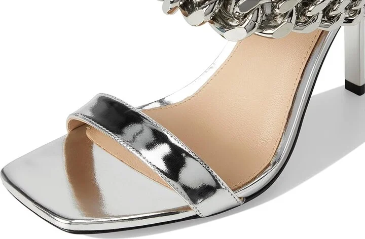 MICHAEL Michael Kors Bianca High Sandal Women's Sandals Silver : 6.5 M, Leather - Image 7