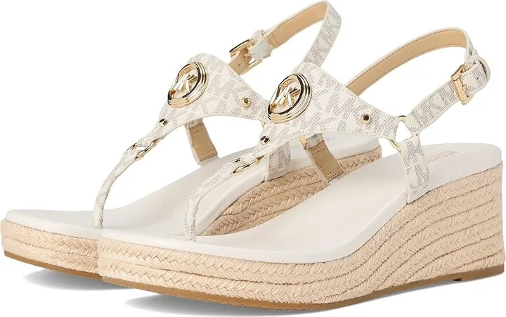 MICHAEL Michael Kors Casey Wedge Women's Shoes Vanilla : 10 M, Leather
