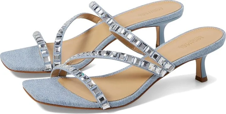 MICHAEL Michael Kors Celia Kitten Slide Women's Shoes Blue Haze : 7.5 M