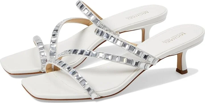 MICHAEL Michael Kors Celia Kitten Slide Women's Shoes Optic White : 10 M