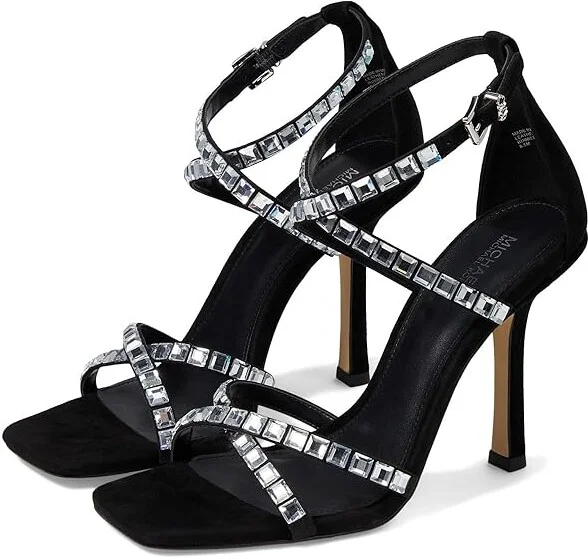 MICHAEL Michael Kors Celia Strappy Sandal Women's Shoes Black : 5.5 M, Leather/Synthetic/Textile