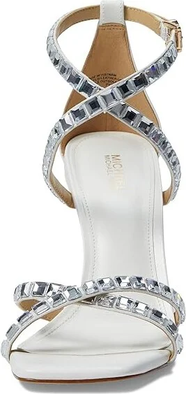 MICHAEL Michael Kors Celia Strappy Sandal Women's Shoes Optic White : 5.5 M, Leather/Synthetic/Textile - Image 2