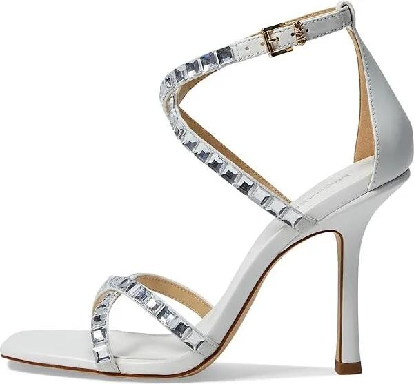 MICHAEL Michael Kors Celia Strappy Sandal Women's Shoes Optic White : 5.5 M, Leather/Synthetic/Textile - Image 5