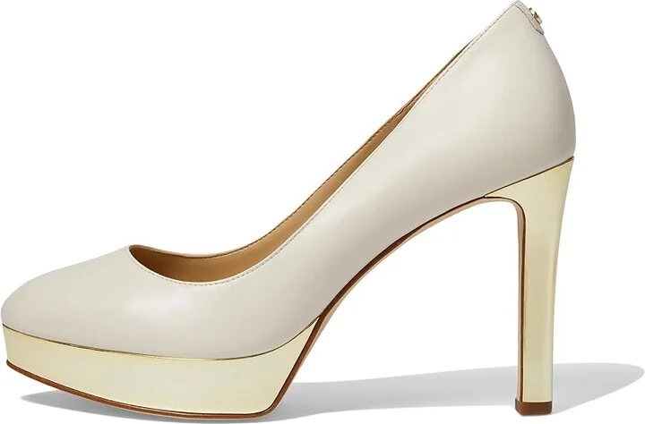 MICHAEL Michael Kors Chantal Platform Pump Women's Shoes Light Cream : 10 M, Leather - Image 5